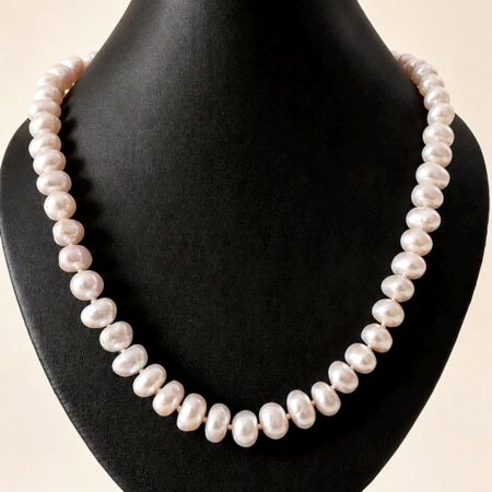 Handcrafted Rondelle Baroque Freshwater Pearl Necklace